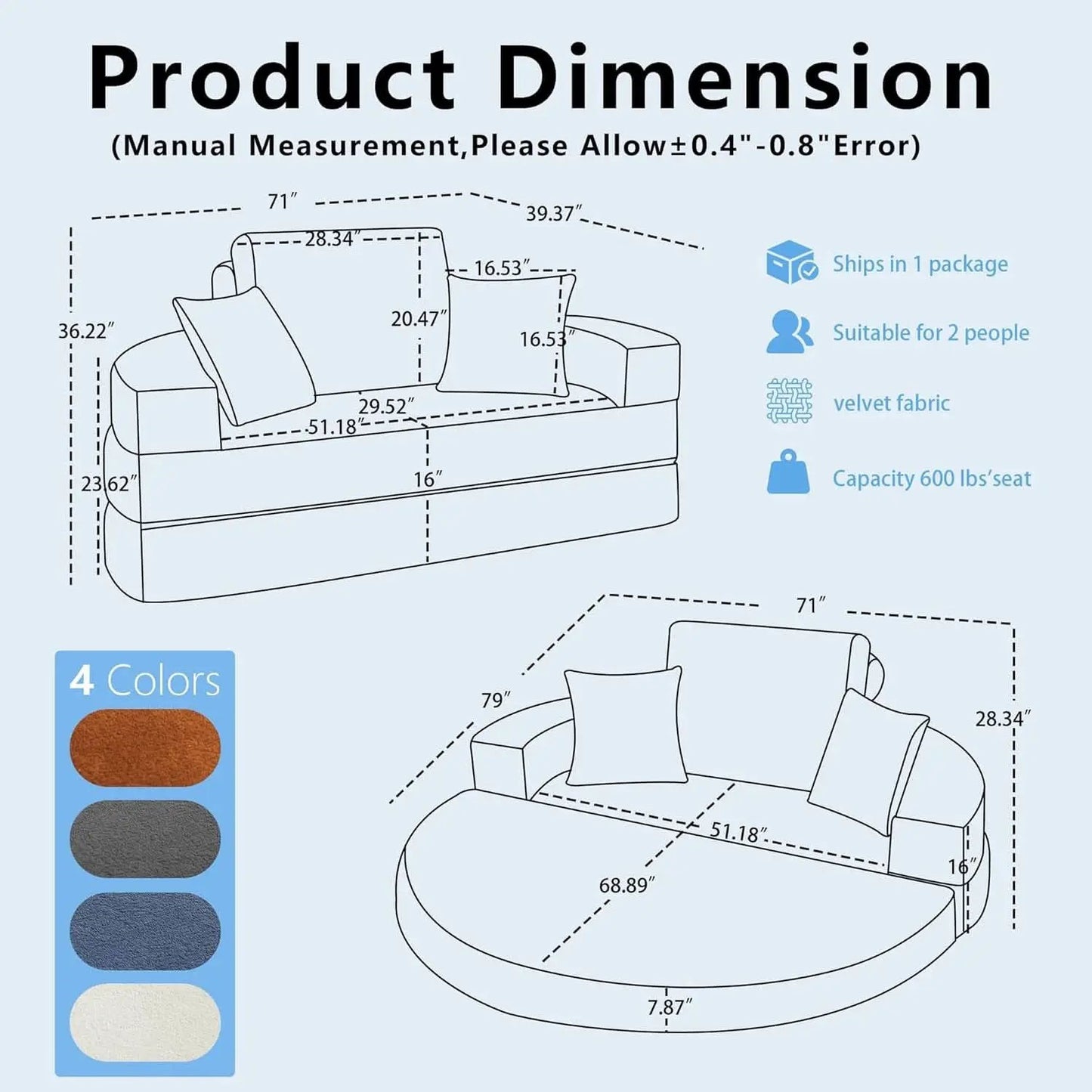 Beige 71Inch Convertible Sleeper Sofa Bed Upholstered from PriceLows™