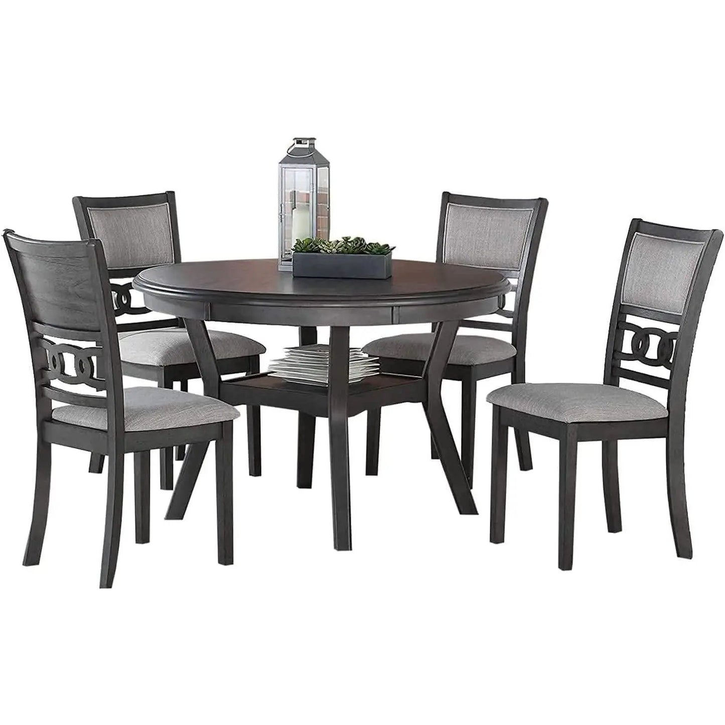 Gray 5 Piece Dining Table Set With 4 Chairs For Kitchen from PriceLows™