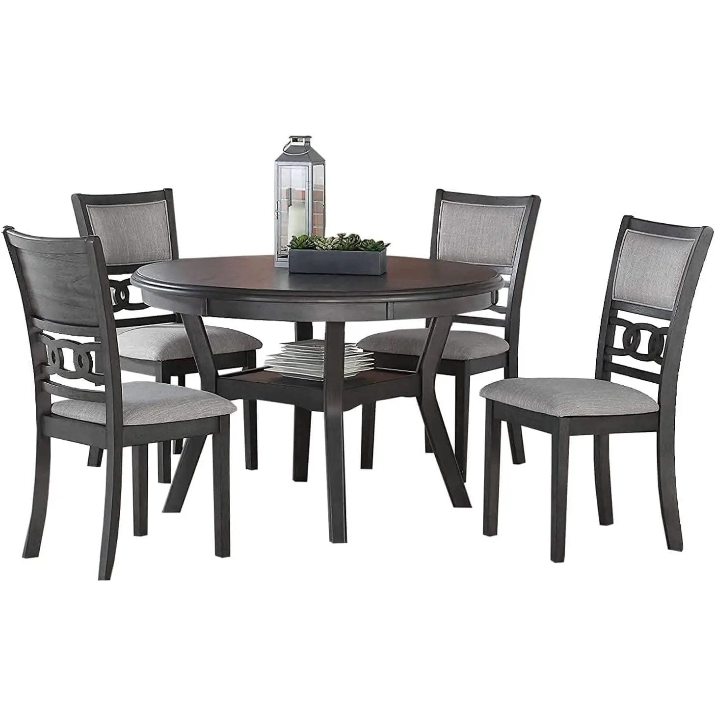 Gray Round Dining Table And Chairs 5 Piece Dining Room Set from PriceLows™