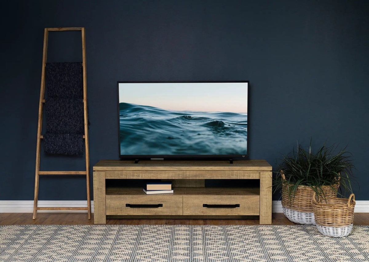Elkton 2-drawer Engineered Wood 59-inch TV Stand Mango | 59 x 15.5 x 19.75 in | Engineered Wood | Living Room