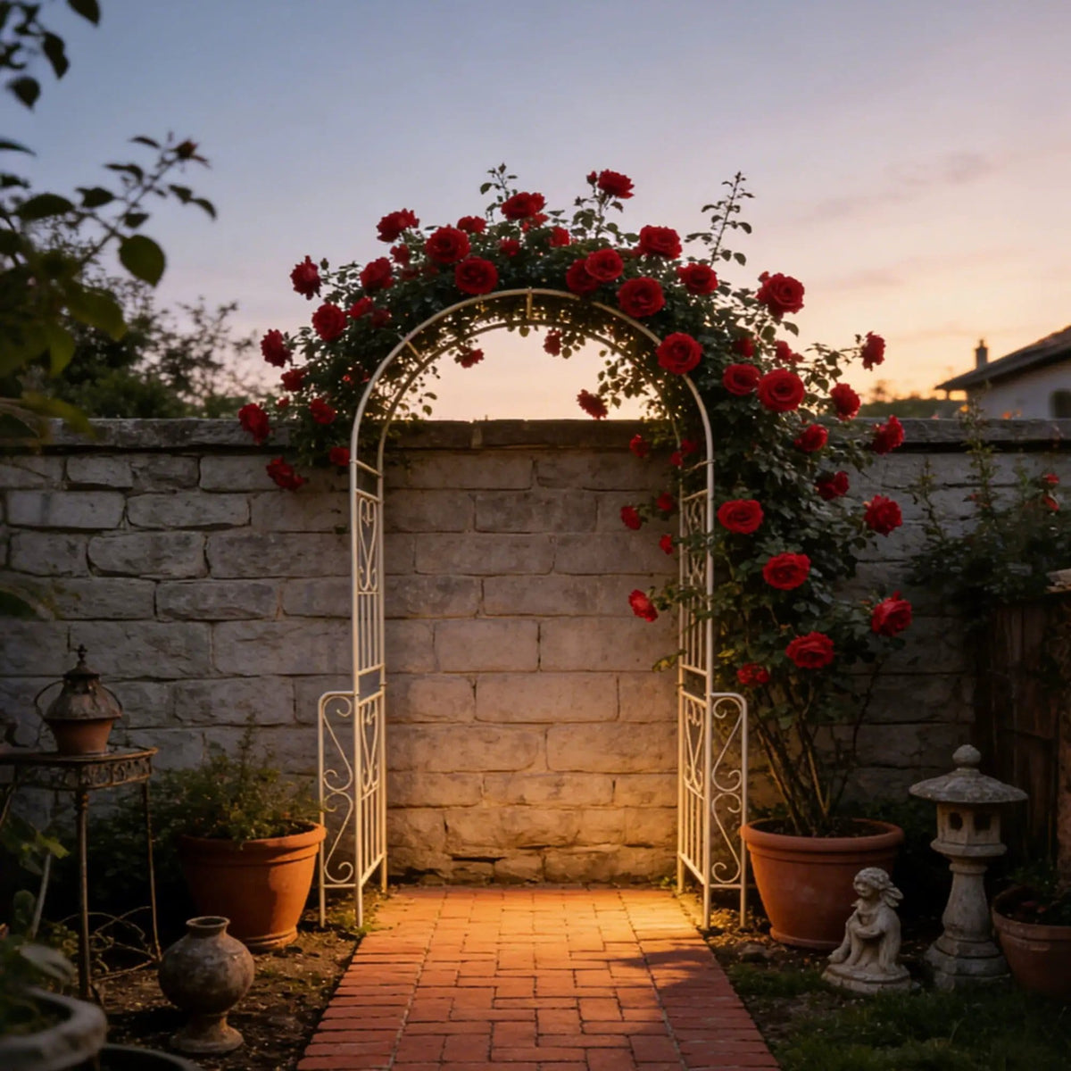 Metal Garden Arch Garden Arbor Trellis Climbing Plants Support Rose Arch Outdoor | 2 Pieces | Metal | Outdoor Living