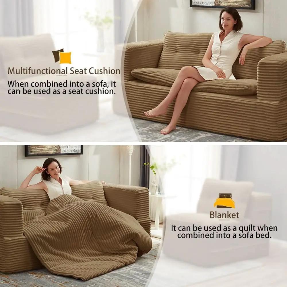Camel King Size Corduroy Futon Pro Lux Sofa Bed Chaise Lux from PriceLows™