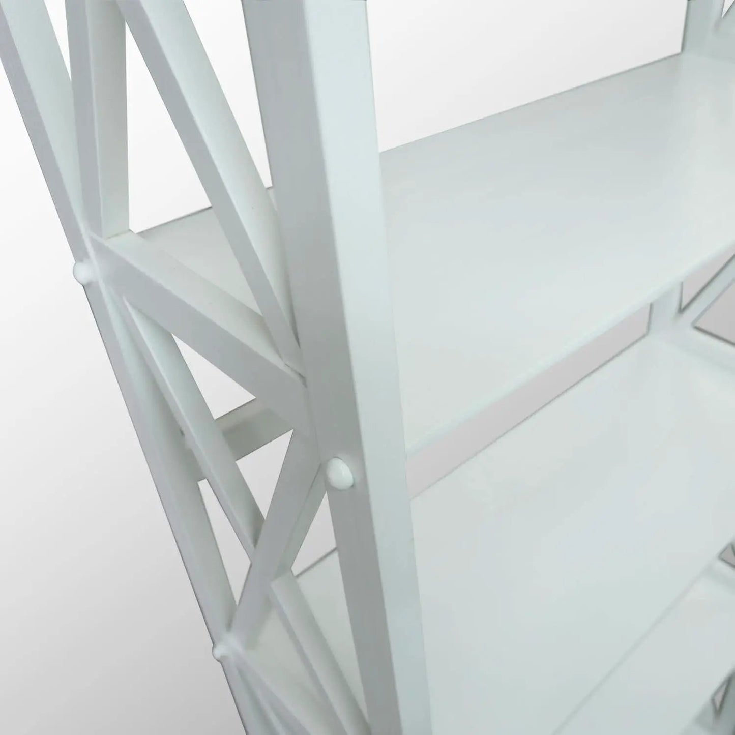 Montego 3 Shelf Bookcase White Modern X Design Storage from PriceLows™