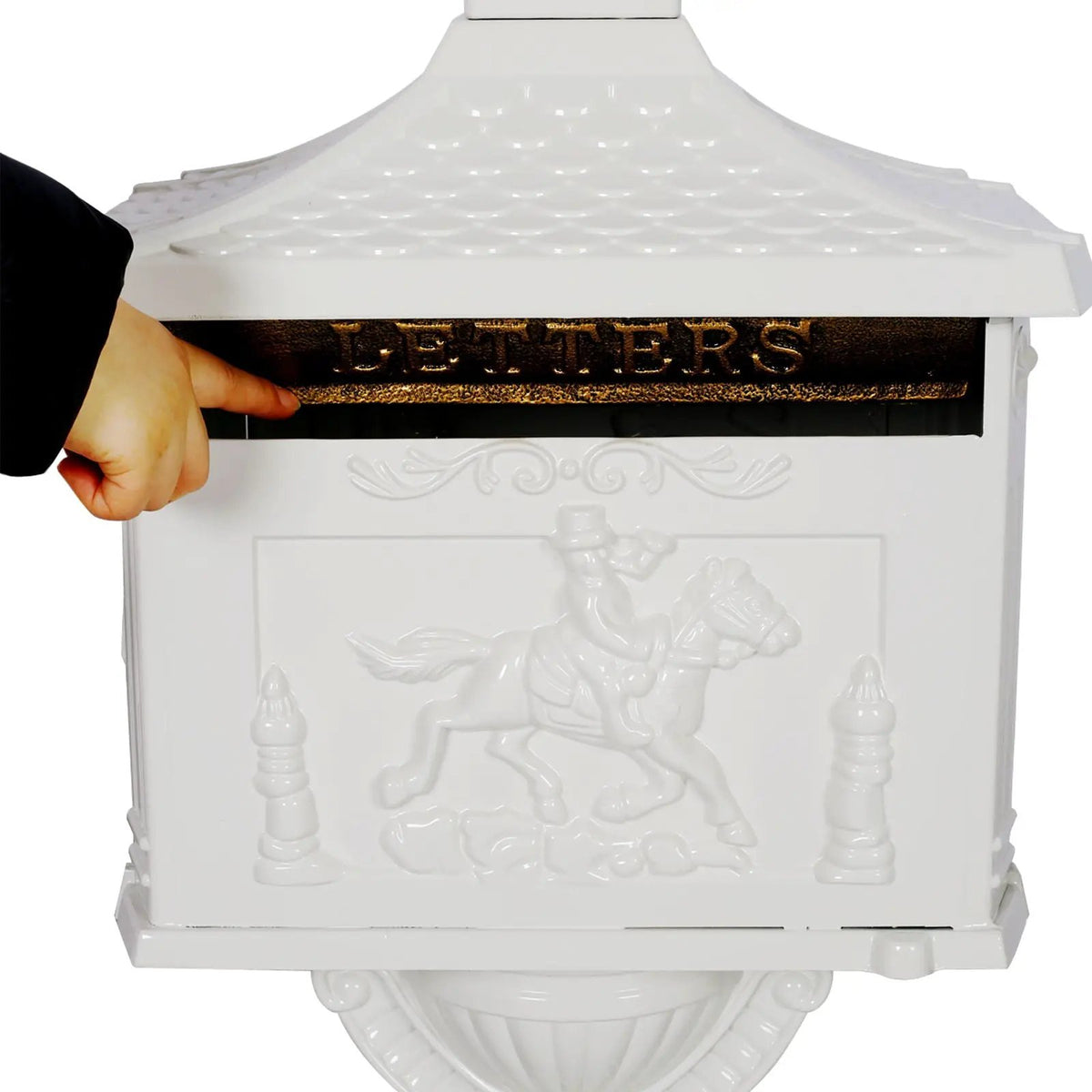 Cast Aluminum Mailbox | 45.5 Inch Height | Spacious Interior | Postal Box Design