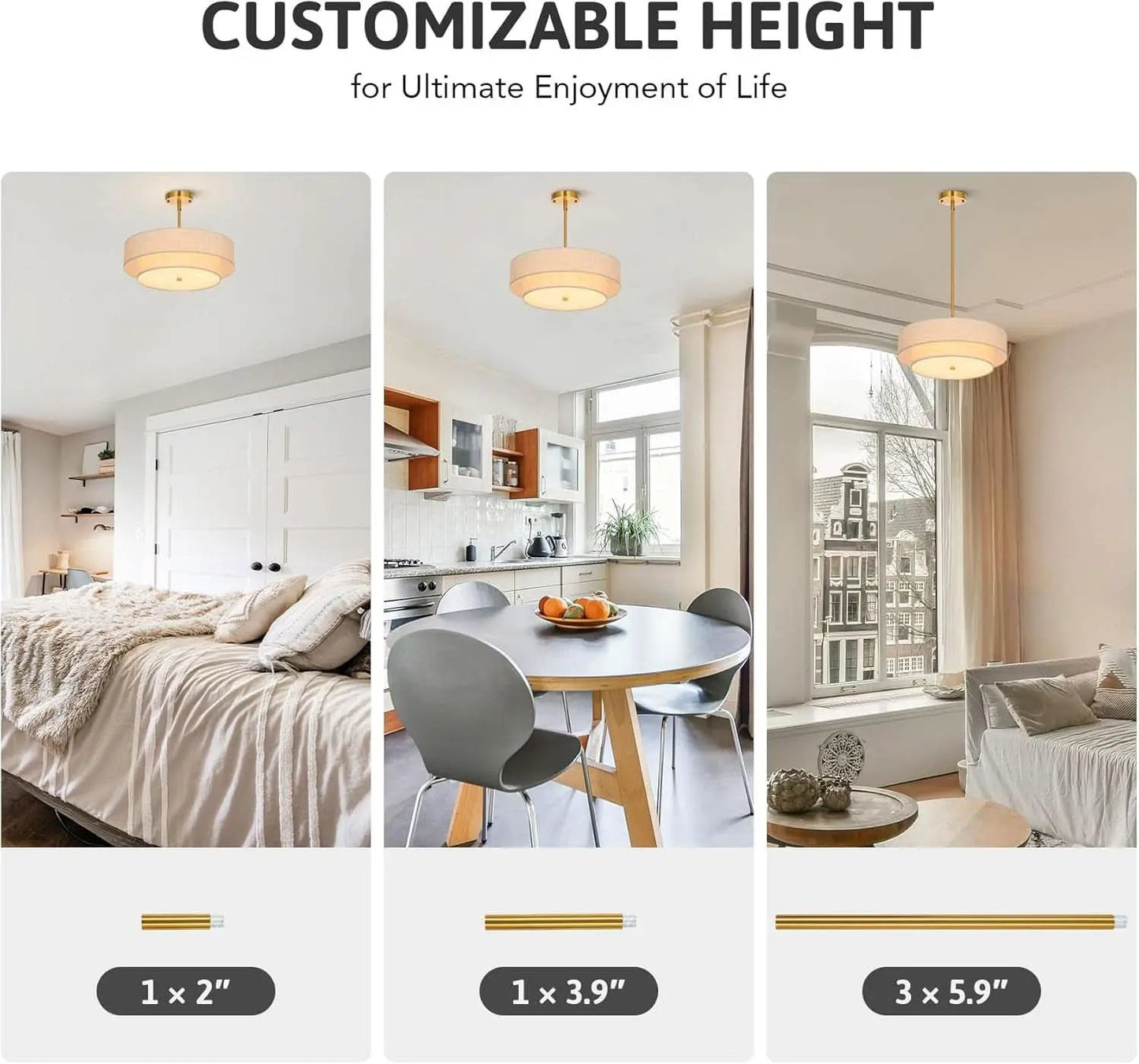 4 Light Drum Chandelier 18 Inch Antique Brass Pendant Light from PriceLows™