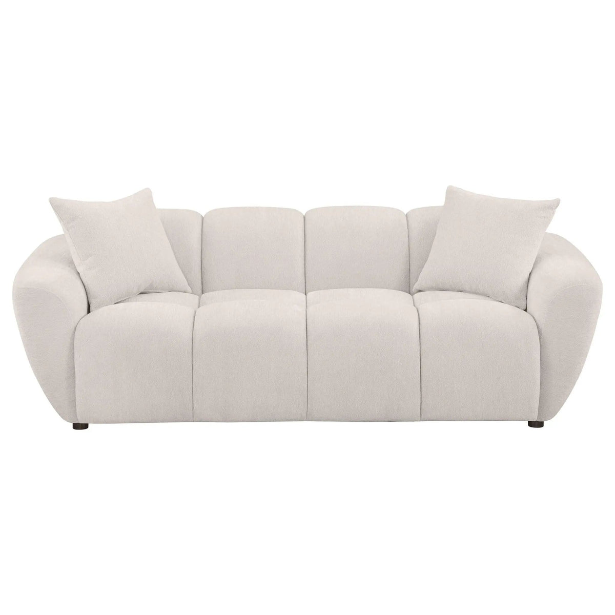 Destino Chenille Upholstered Splayed Arm Sofa Greige | 89.75 x 38.75 x 30 in | Chenille | Living Room