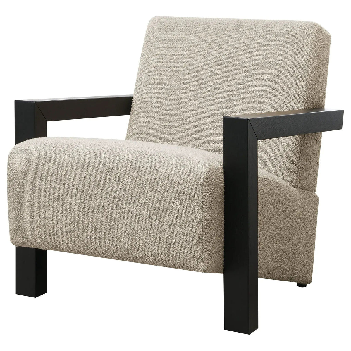 Fitzroy Boucle Upholstered Accent Arm Chair Latte | 29.75 x 35.75 x 29.75 in | Boucle & Wood | Living Room