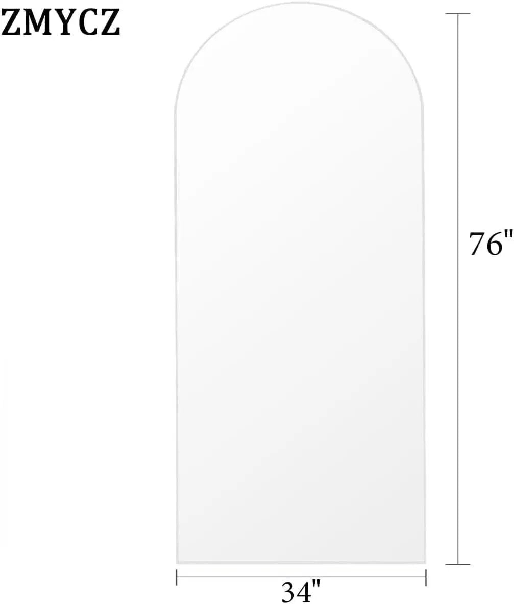 76x34 Arch Full Length Mirror Aluminum Frame For Bedroom from PriceLows™