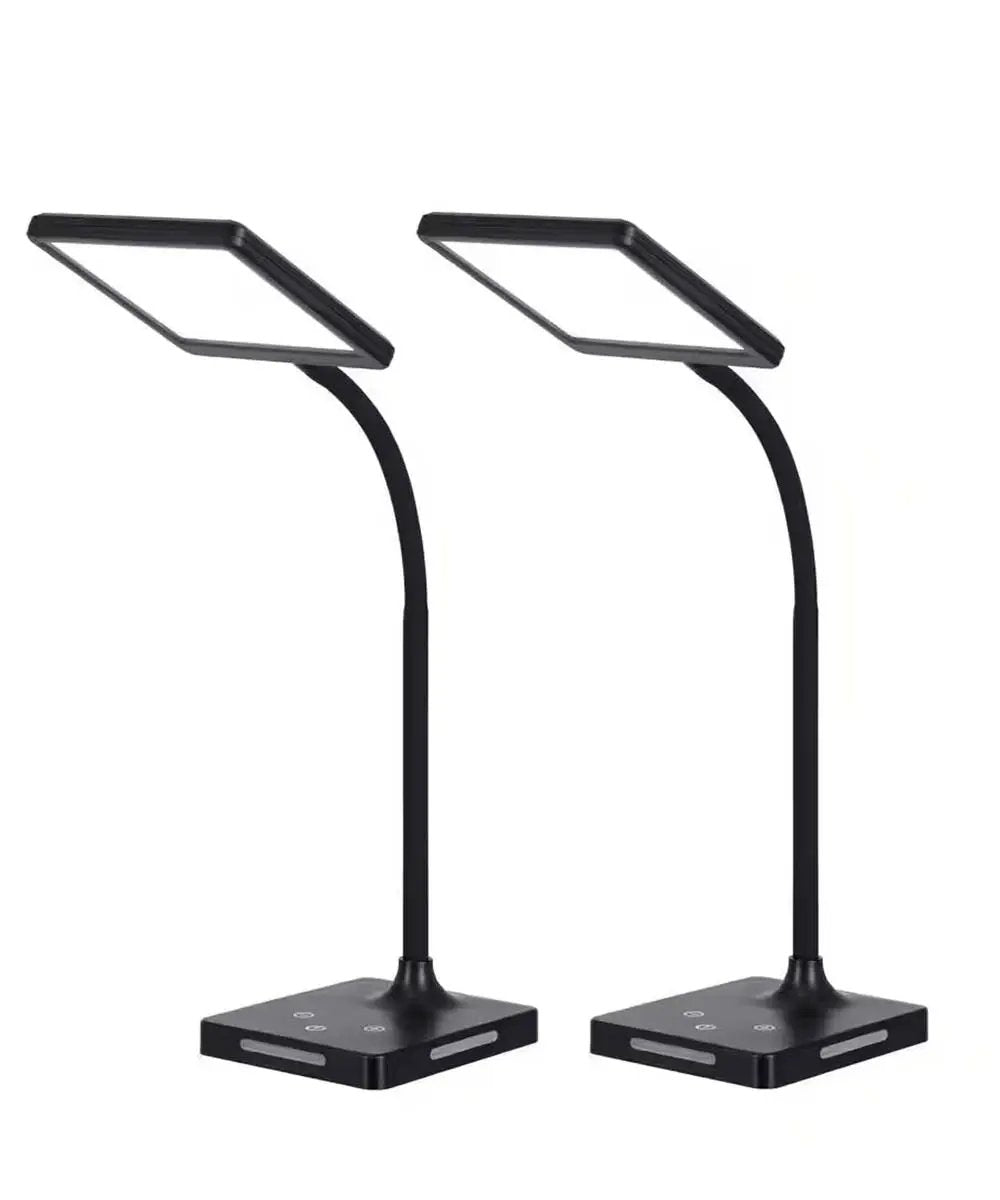 Desk Lamp | 21 Inch Circadian LED | Touch Control Rechargeable | Set Of 2 Black