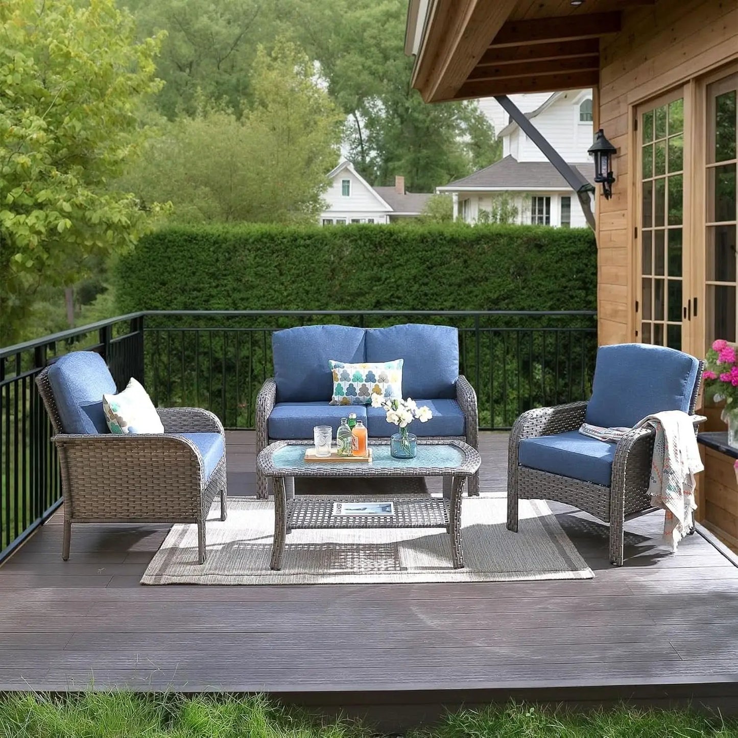 Stylish Outdoor Wicker Furniture Set with Comfortable Seating from PriceLows™