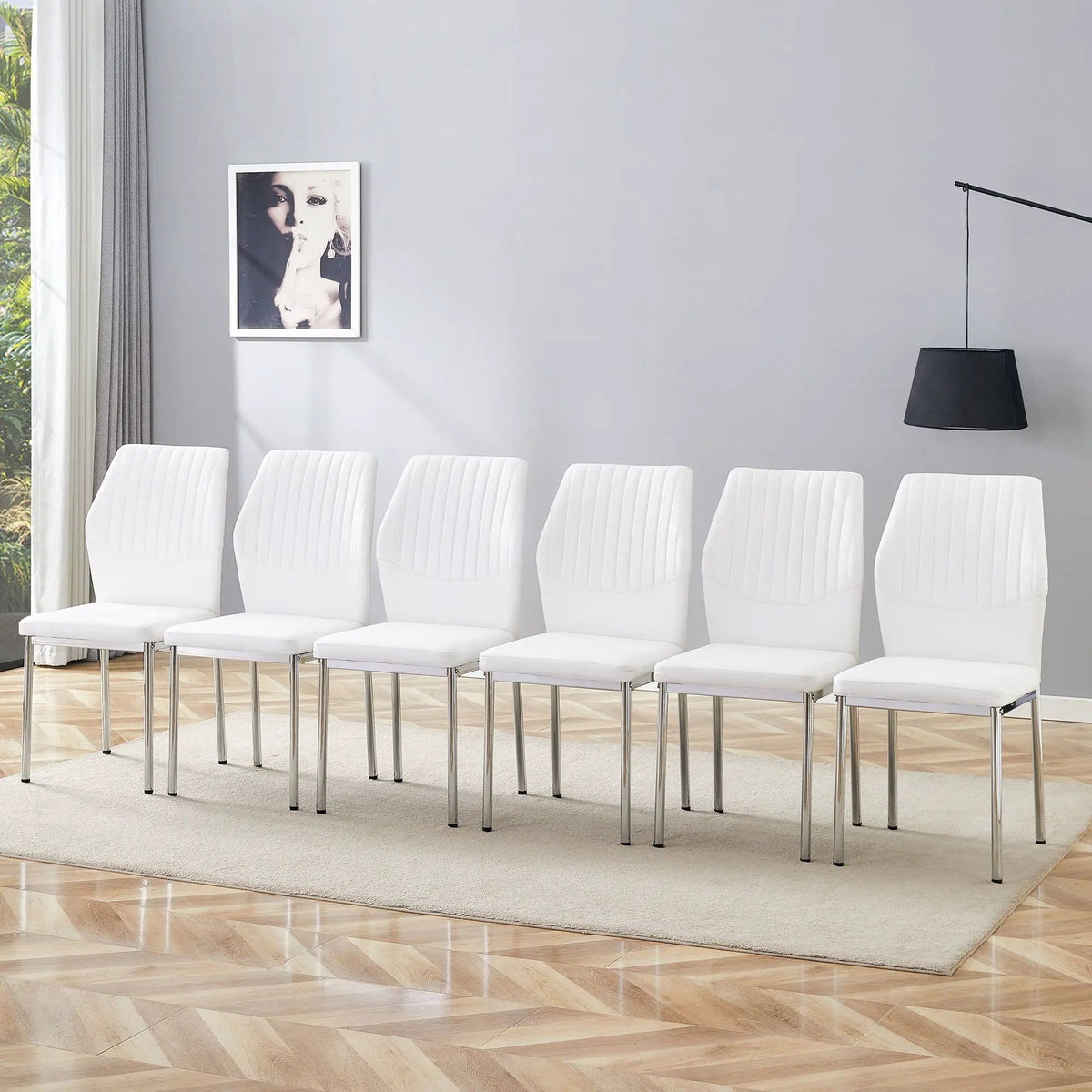 Luxury Simple High Resilience Dining Chair With Metal Legs Chair Set | 2 Pieces | Metal & Ceramic | Dining Room
