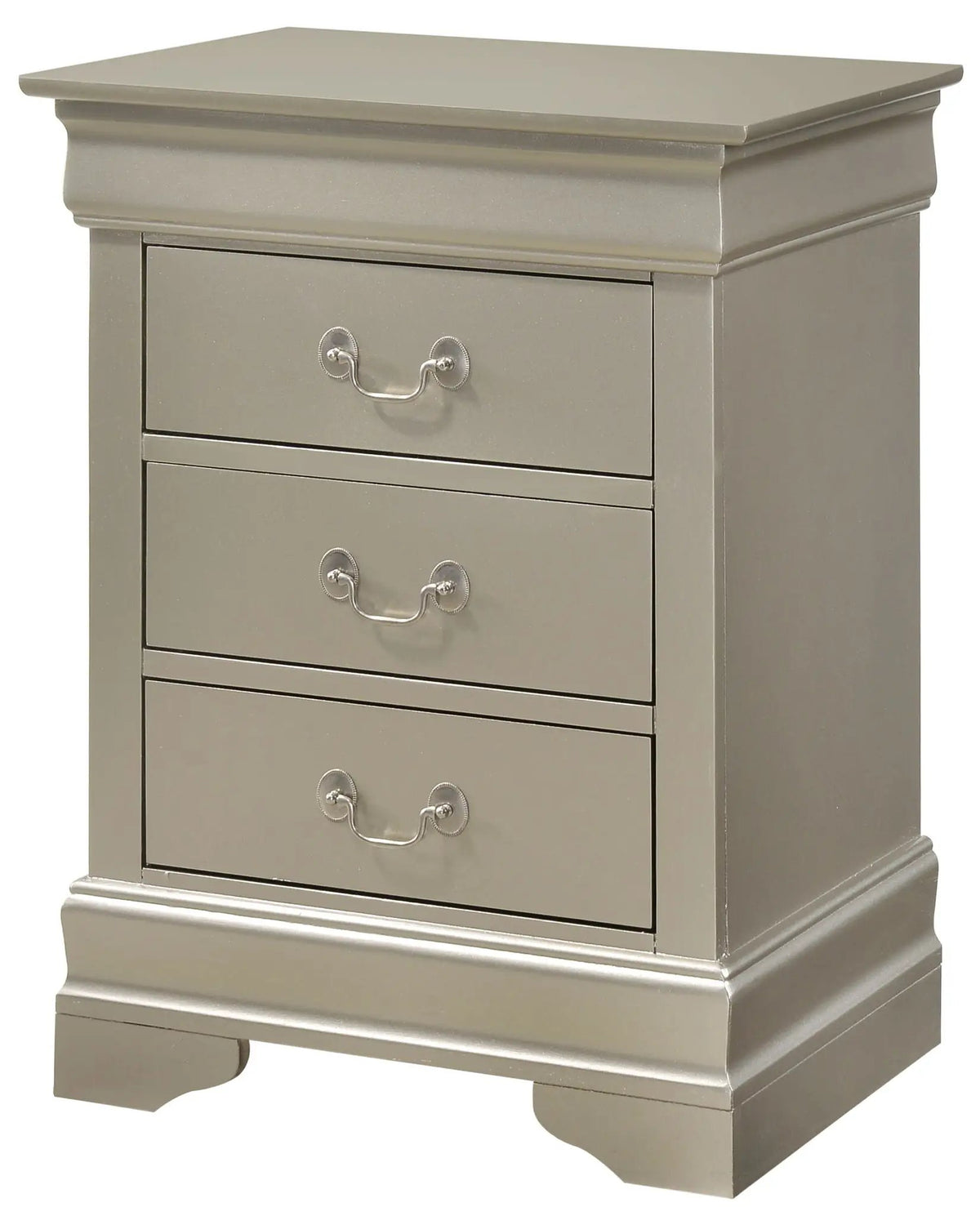 Louis Phillipe Nightstand | Traditional Wood Design | English Dovetailed Drawers | Metal Center Guides