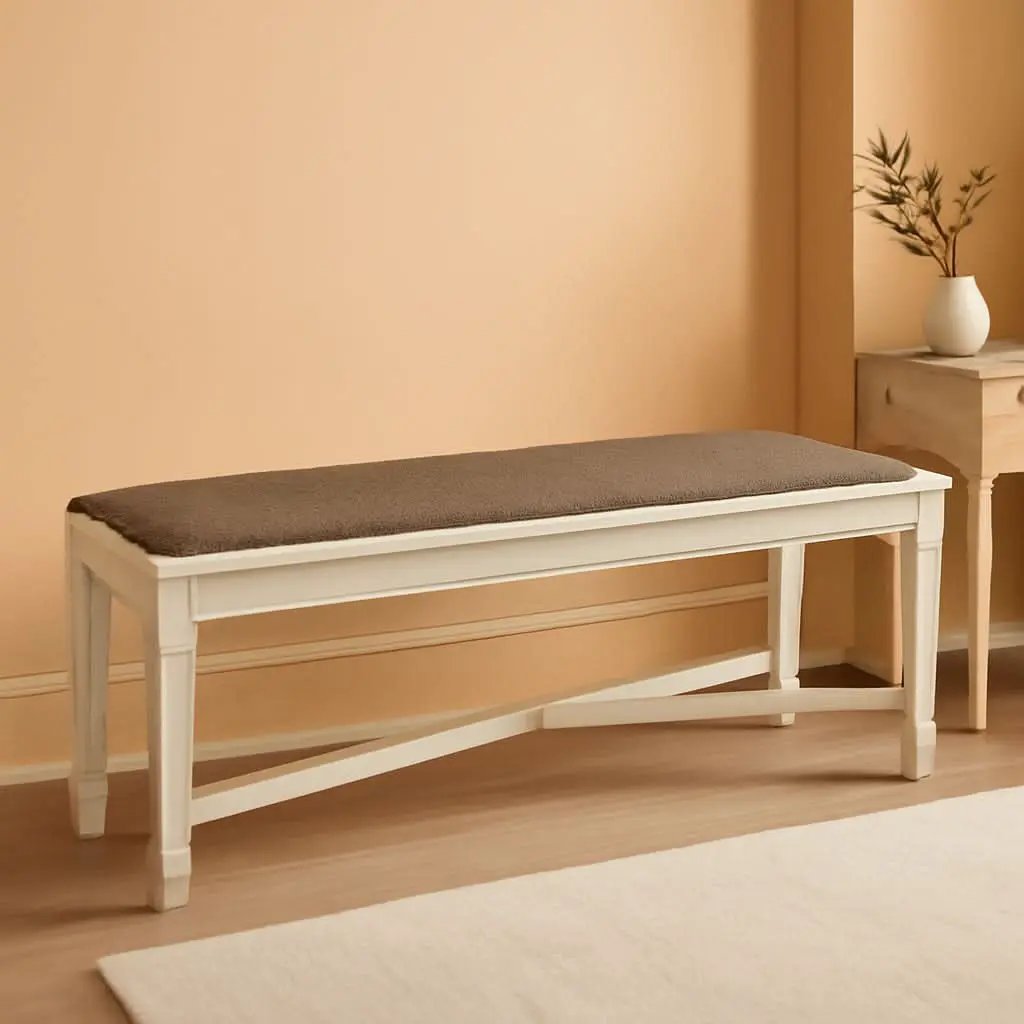 Bolanburg Upholstered Dining Bench Antique White Finish from PriceLows™