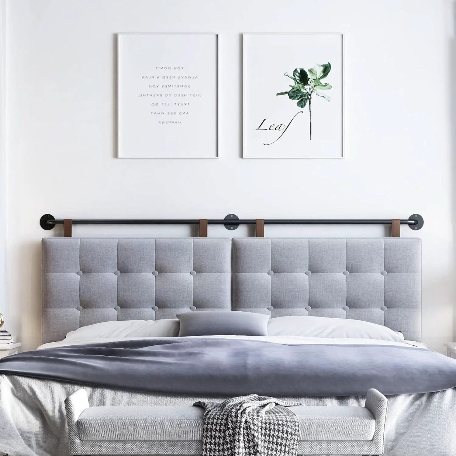 Adjustable Wall Mounted King Size Headboard with Tufting from PriceLows™