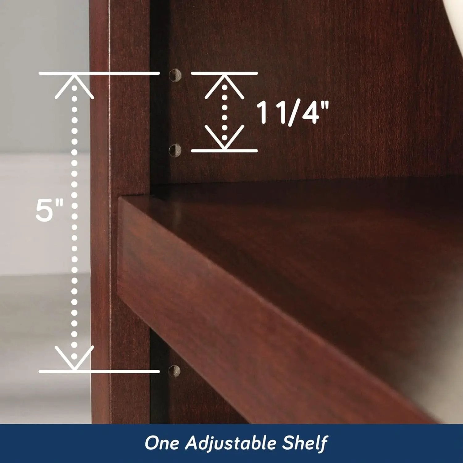 Cherry Finish Bookshelf With Adjustable Shelf, Two Shelf from PriceLows™