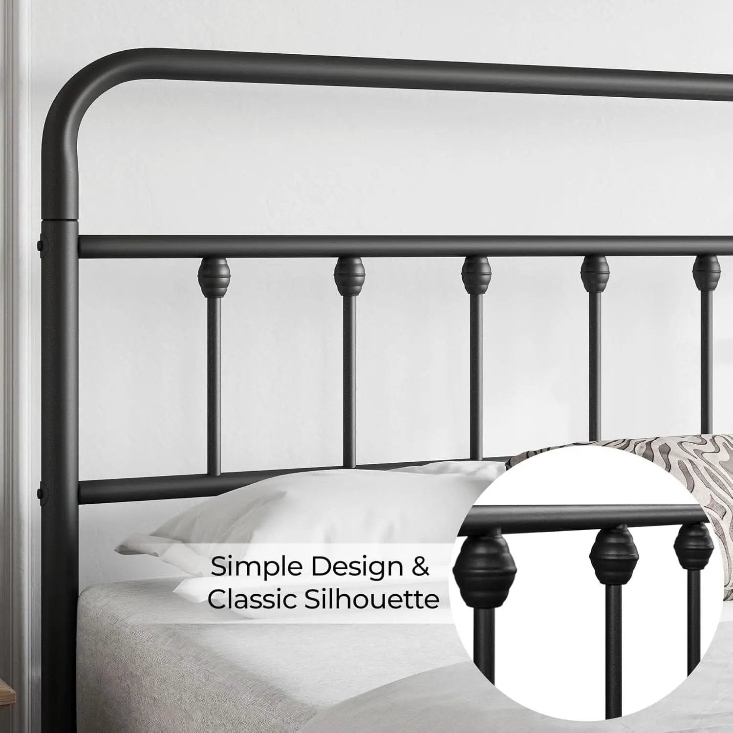 Queen Size Metal Platform Bed Frame With Storage Black from PriceLows™