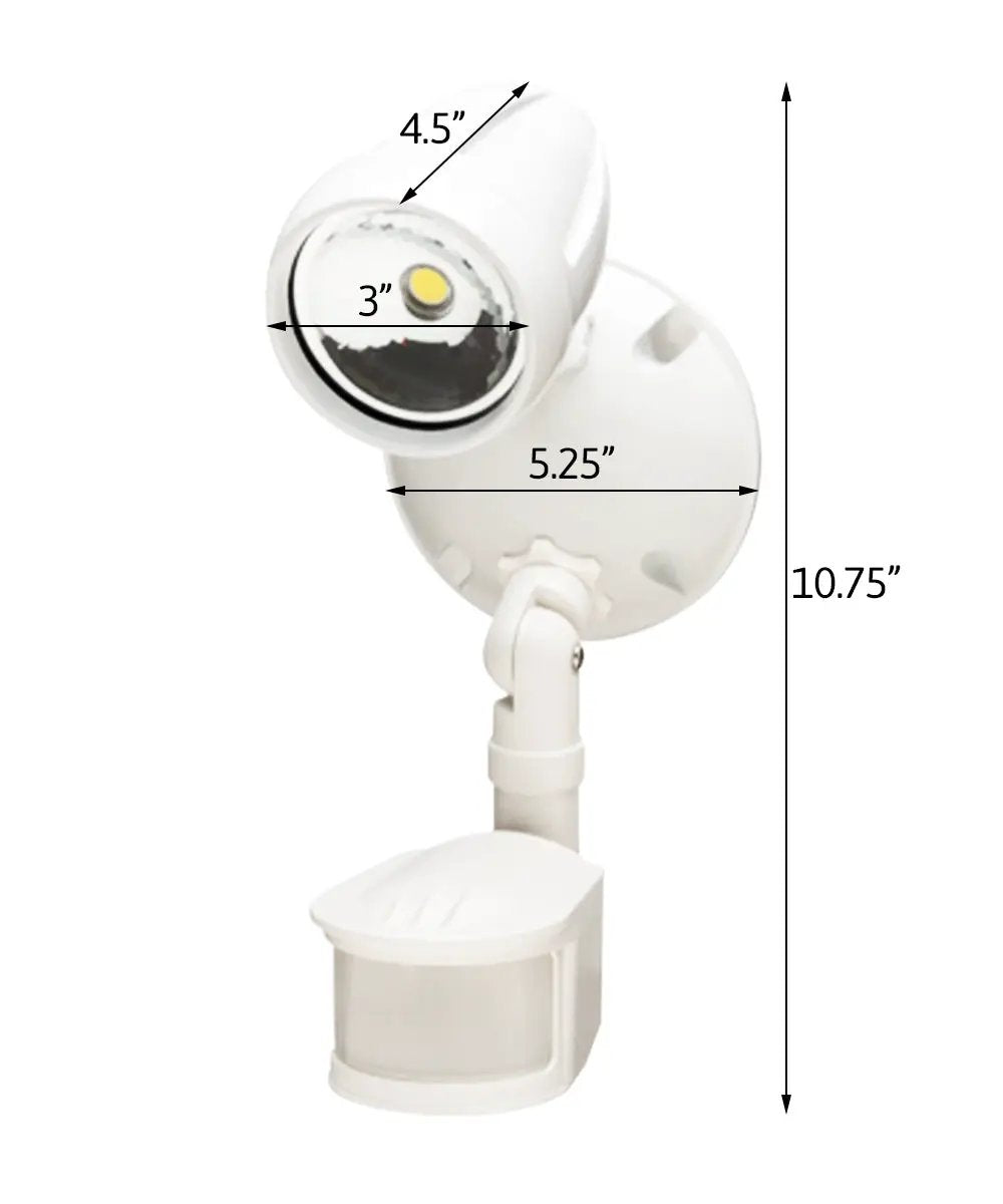 Led Outdoor Security Light | 180 Degree Beam | Motion Sensor | White