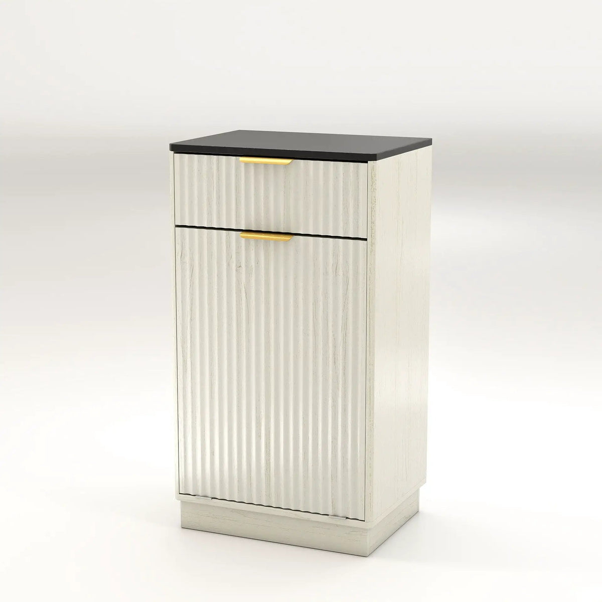 Tilt Out Trash Can Cabinet | Wave Textured Drawer | Pull Out Bin | Dual-Zone Waste Control