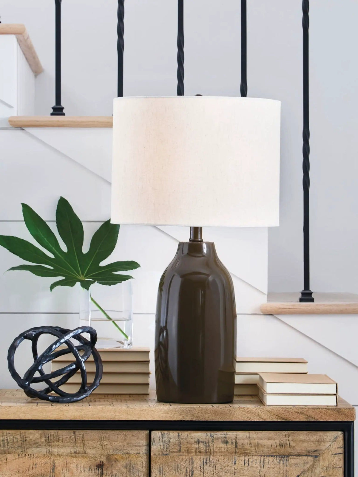 Jyler Terracotta Table Lamp | 13.5 x 13.5 x 24.75 in | Fabric | Brown
