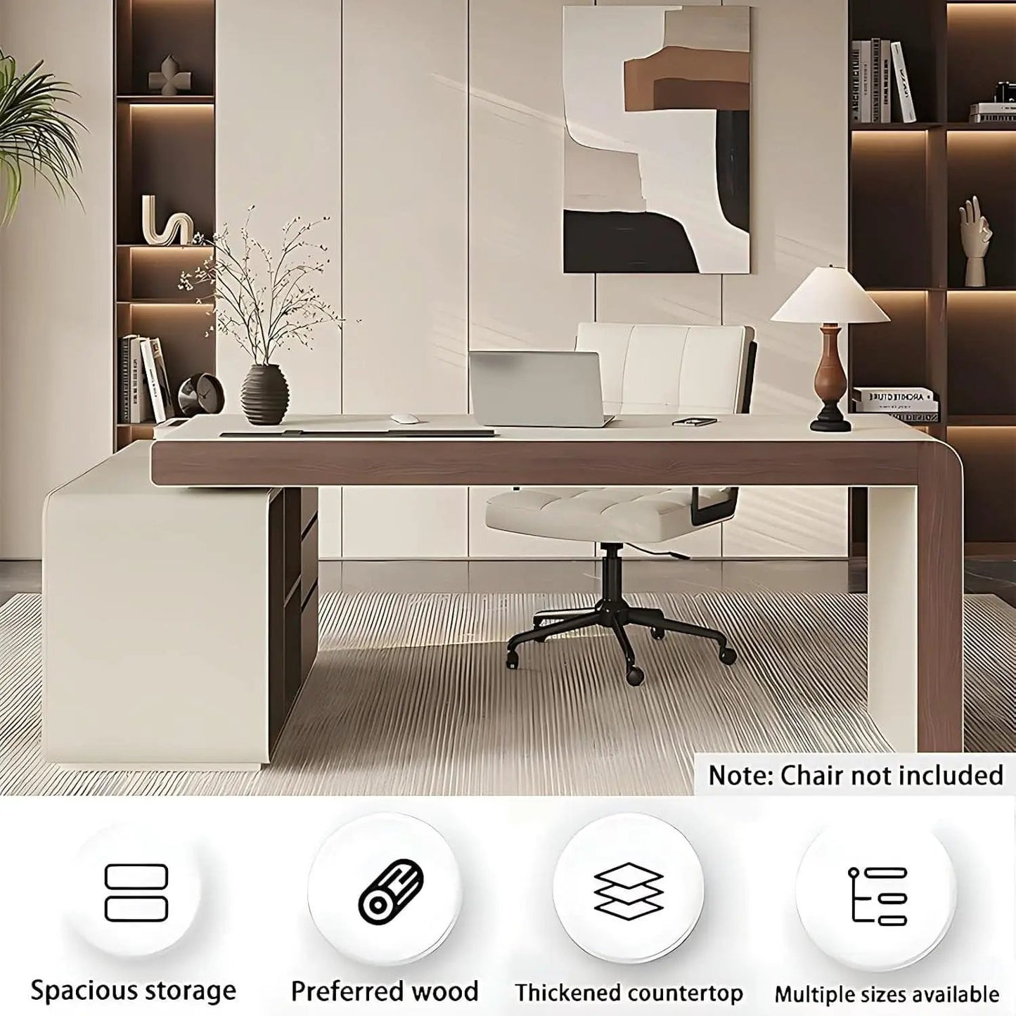 Premium L Shaped Executive Desk 72In Multifunctional from PriceLows™