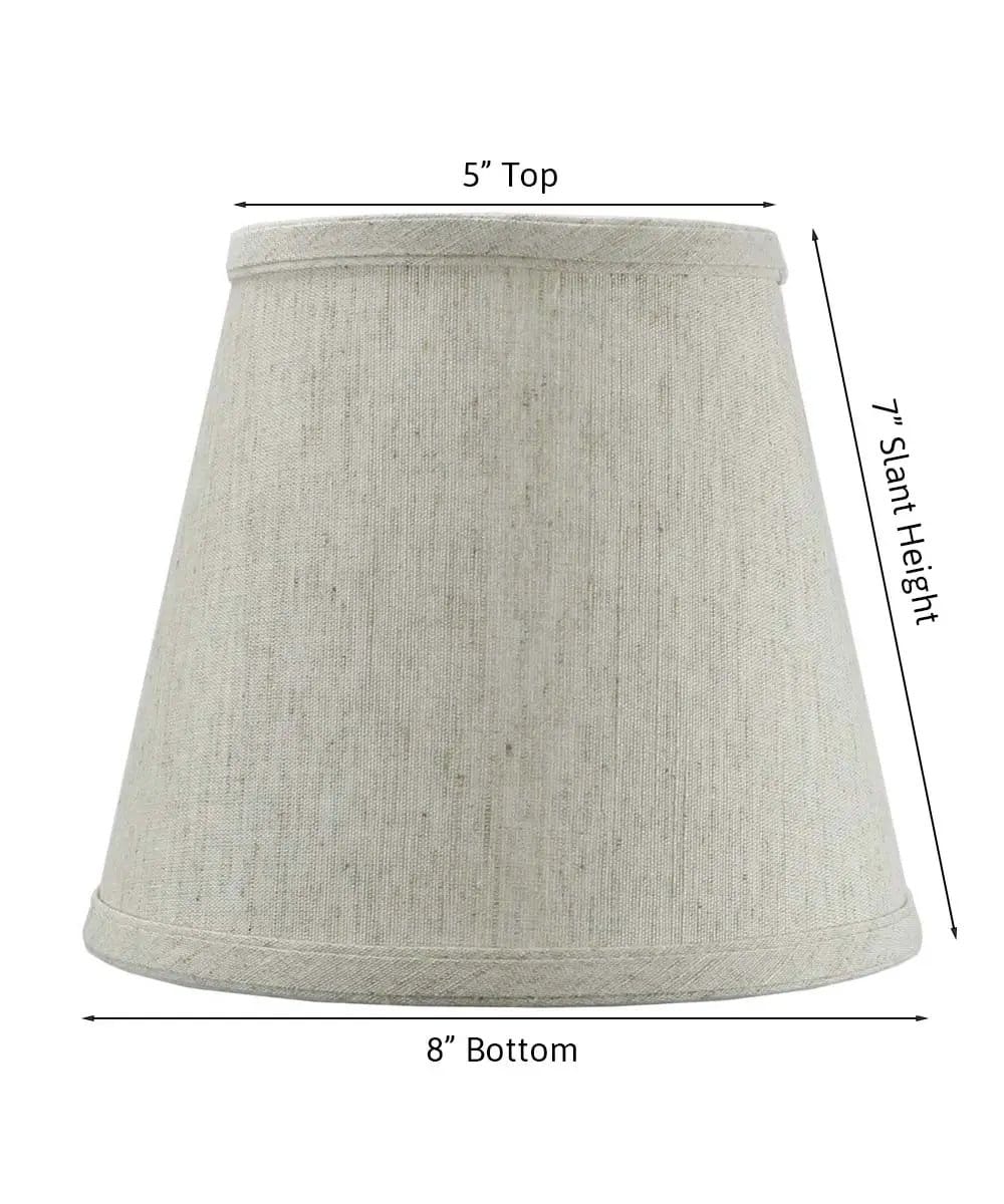 Hard Back Lampshade | 8X7 Inch | Textured Oatmeal | Clip On