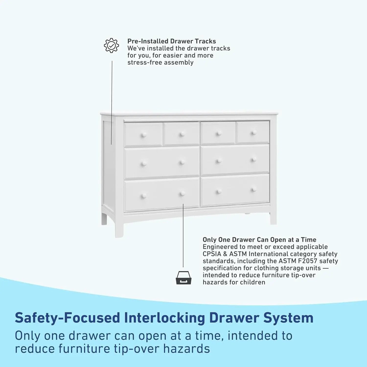White Six Drawer Dresser For Nursery Organization Solutions from PriceLows™