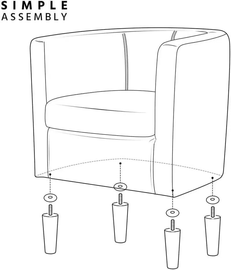 Gray Velvet Barrel Accent Chairs Set of 2 18.5x19.7in Seats from PriceLows™