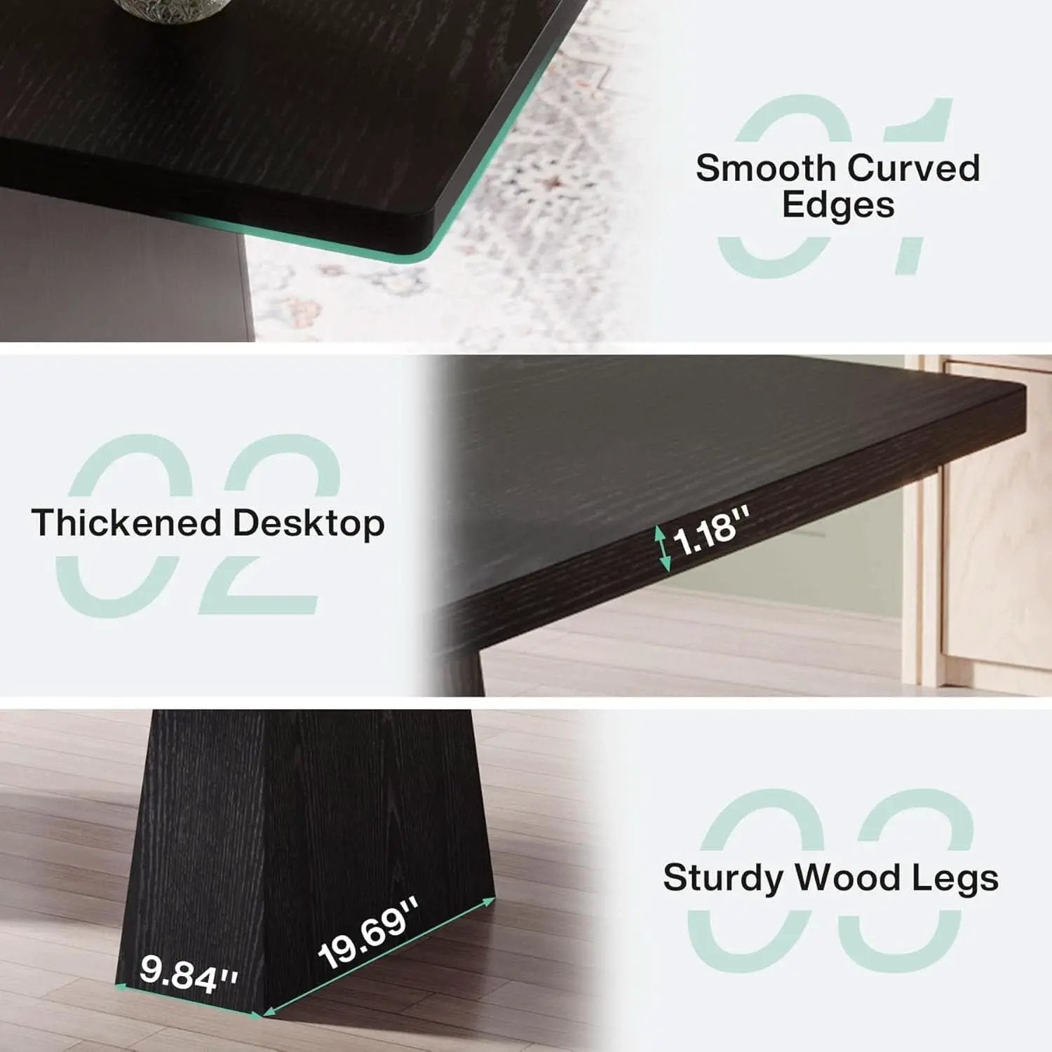 63-Inch Modern Executive Desk Featuring Dual Pedestal from PriceLows™