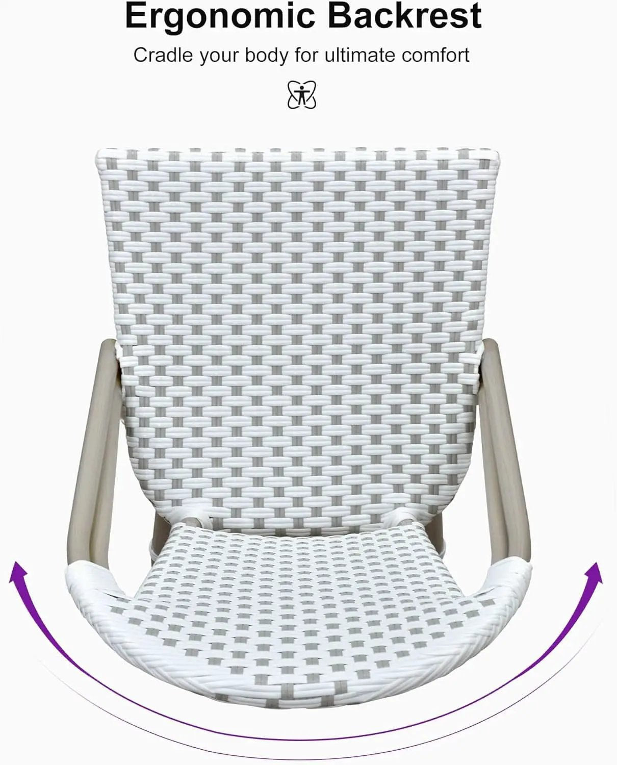 French Style Outdoor Bar Stools Set Of 2 27 Inch White And Grey from PriceLows™