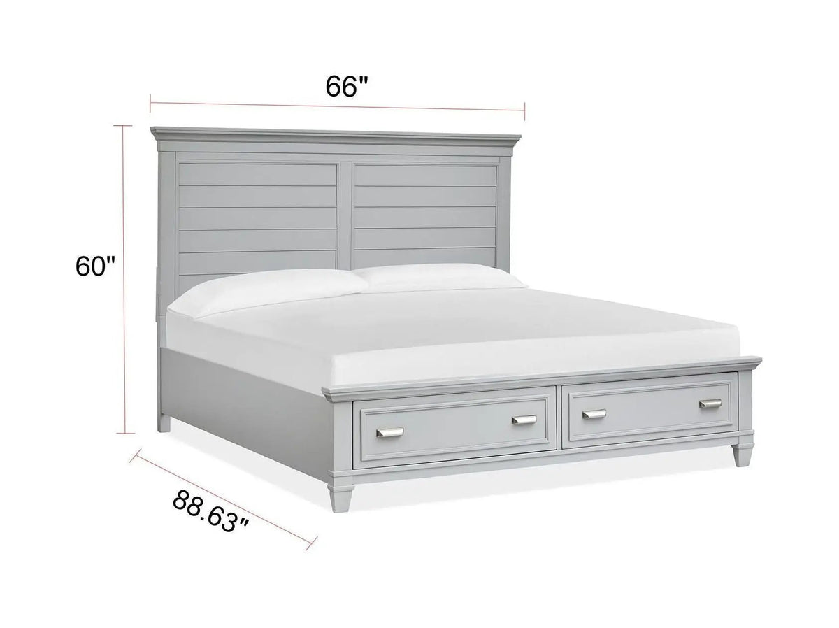 Charleston Panel Storage Bed | Transitional Style | Clean Shapes Crisp Lines | 88.63 Inch Length
