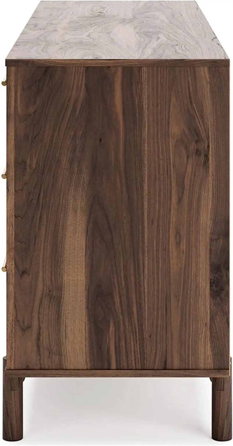Calverson Six Drawer Dresser Dark Brown Goldtone Pulls from PriceLows™