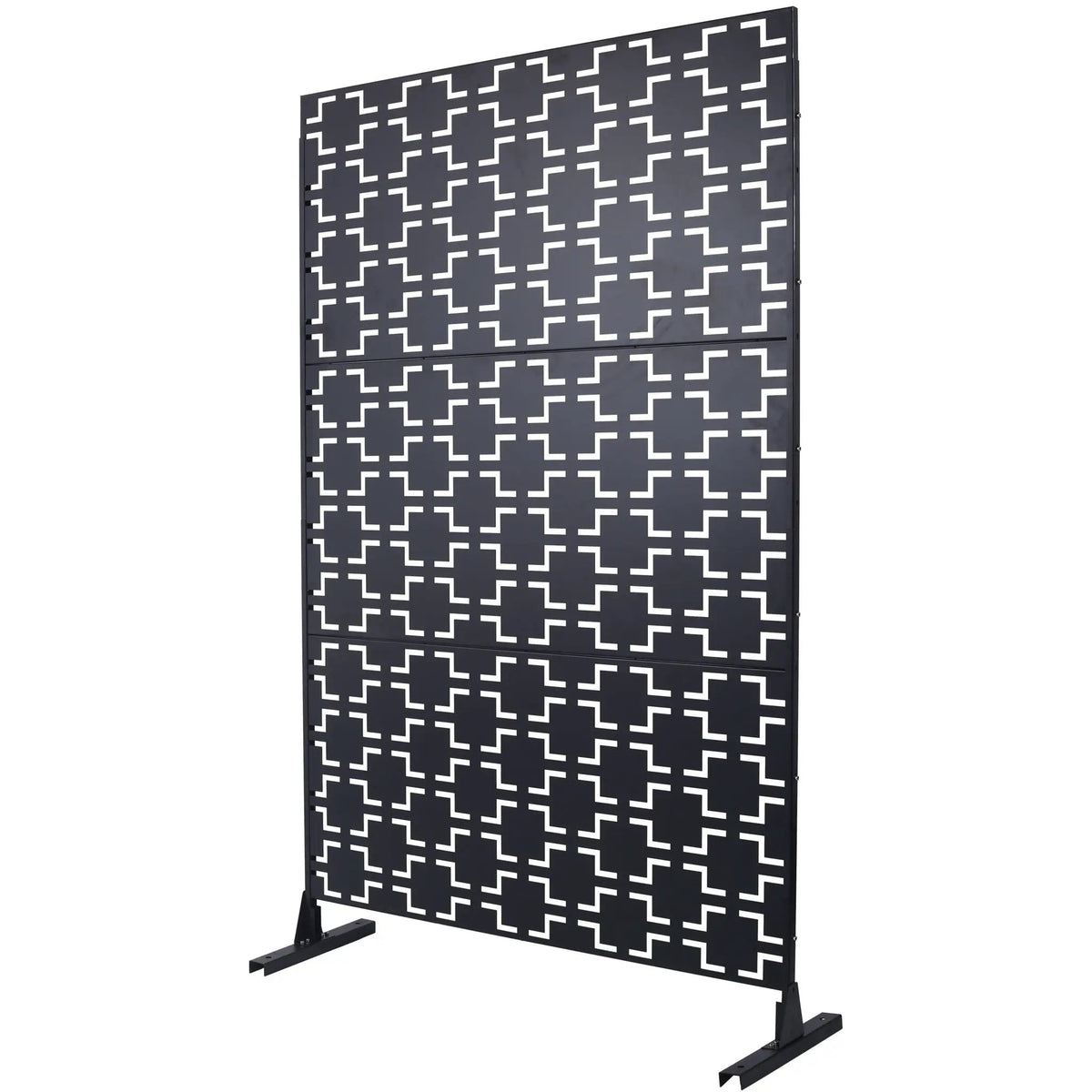 Metal Privacy Screen | Rust Resistant | Freestanding Design | Black
