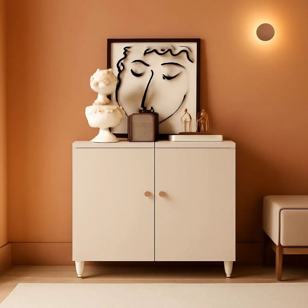 Beige Buffet Sideboard With Internal Storage Compartments from PriceLows™