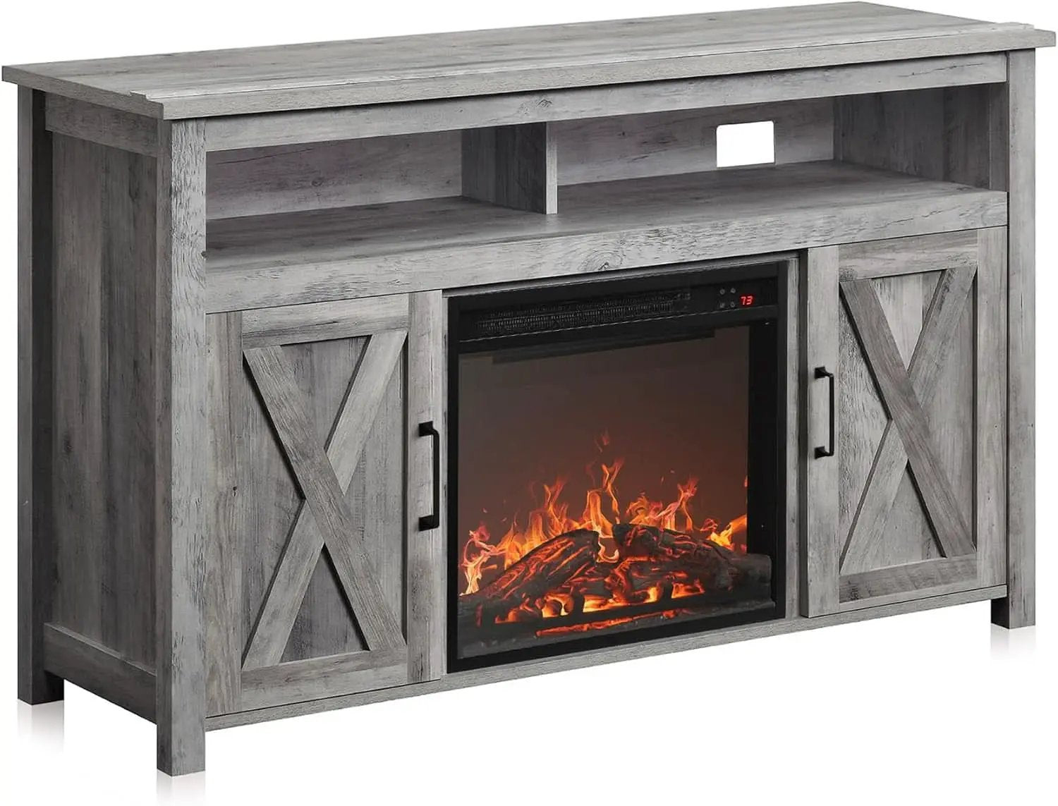48 Inch Grey Wash TV Stand With Electric Fireplace from PriceLows™