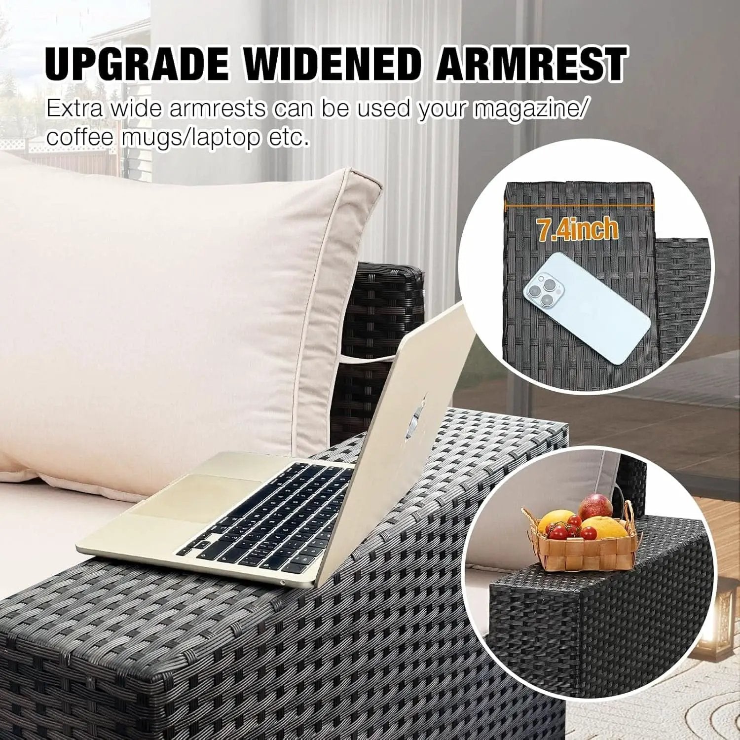 All-Weather Wicker Outdoor Sectional Sofa Set with Cushions from PriceLows™