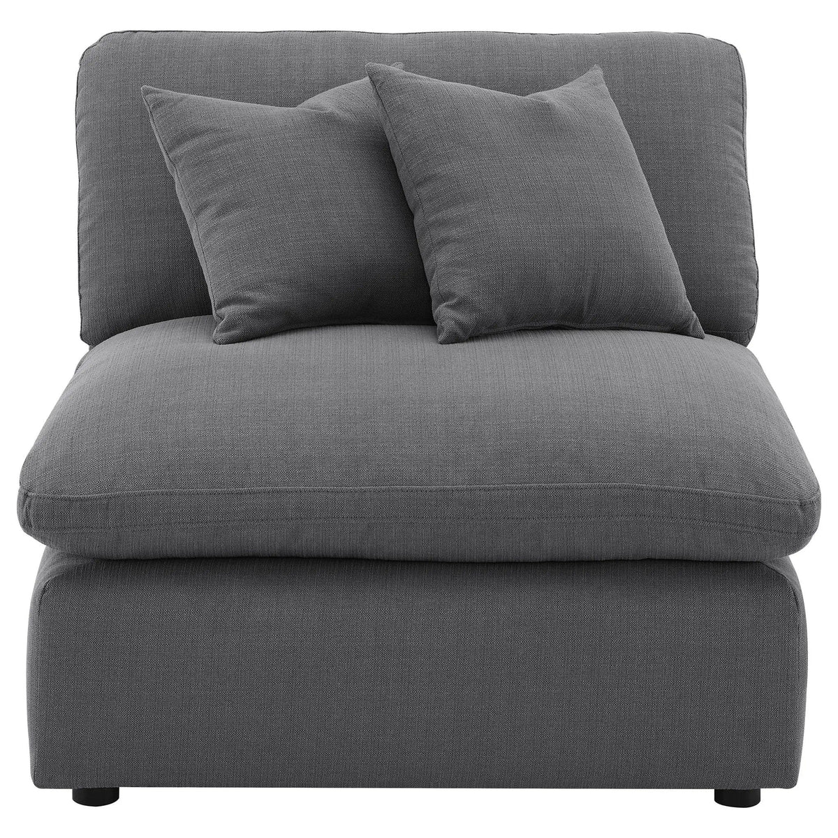 Hobson Upholstered Armless Chair | 38 x 40 x 34 in | Fabric | Charcoal