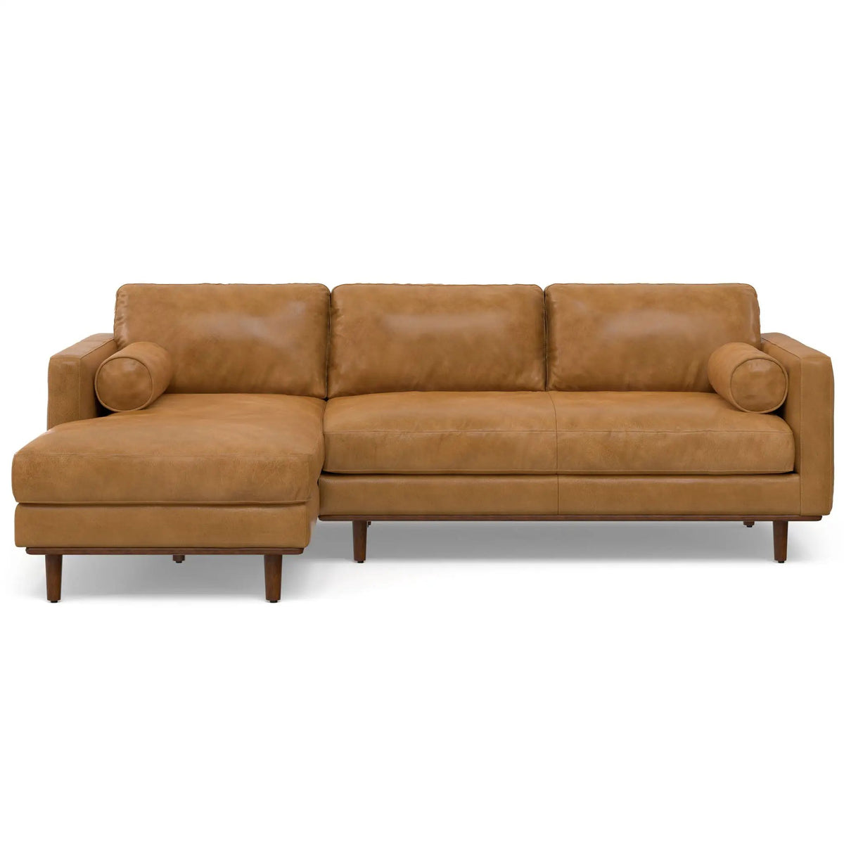 Morrison Upholstered Sectional Sofa | Genuine Aniline Leather | Chaise Cushions | 102.2 Inch Length