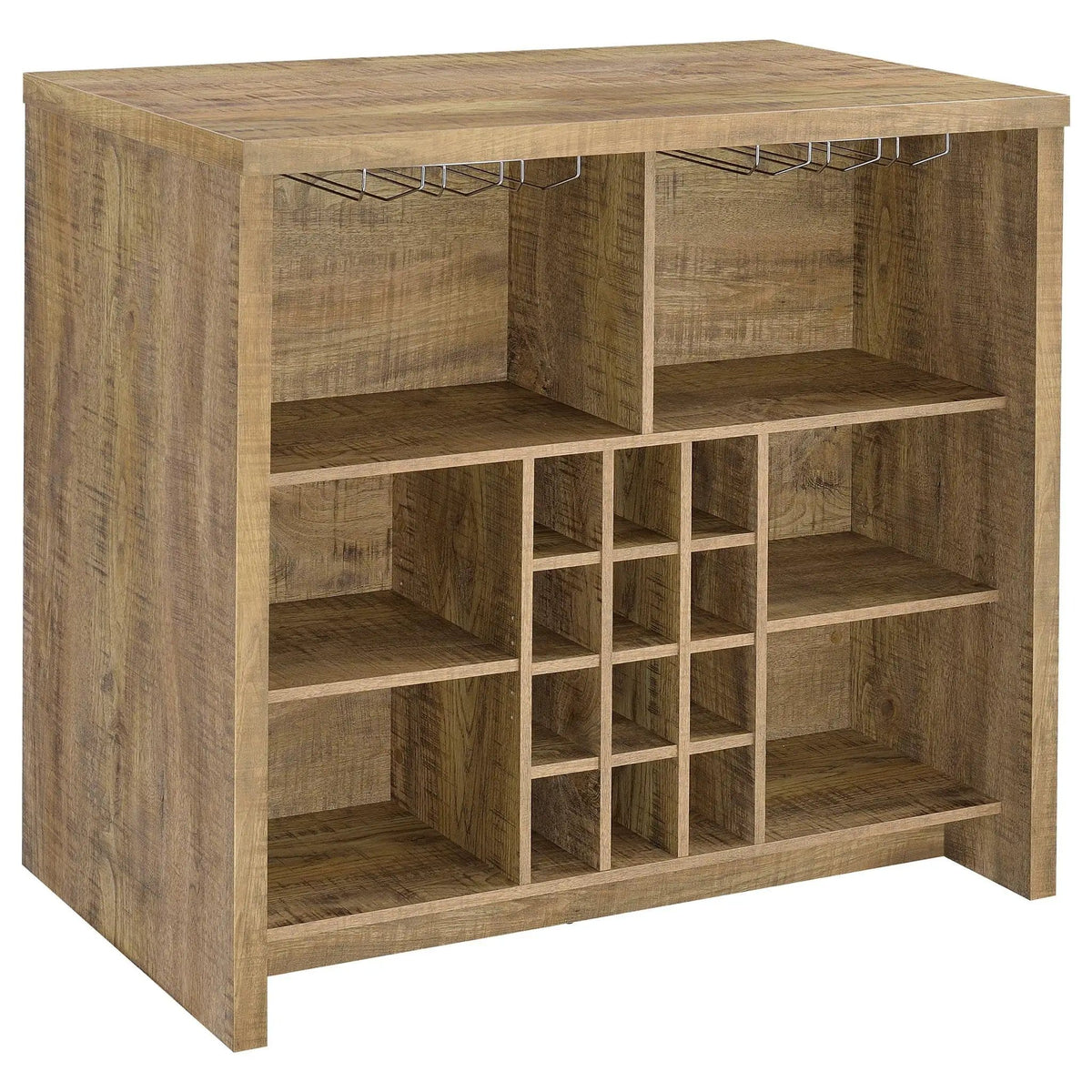 Topanga Engineered Wood Freestanding Home Bar Mango | 47.25 x 23.5 x 43.5 in | Engineered Wood & Metal | Home