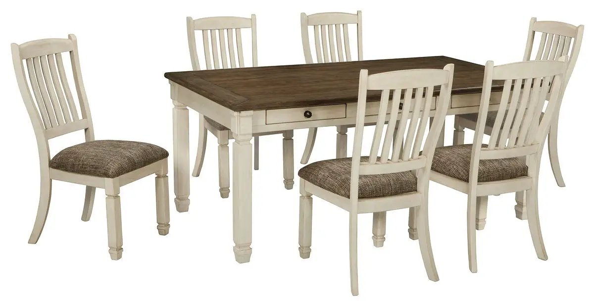 Bolanburg Dining Table Set | 5-Piece Rectangular | Two-Tone Oak And Acacia | Antique White