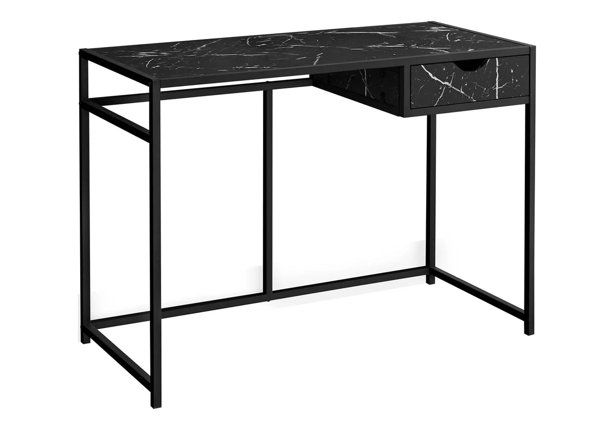 Compact Computer Desk | Small Storage Drawer | Slender Metal Frame | 42.25 Inch Length