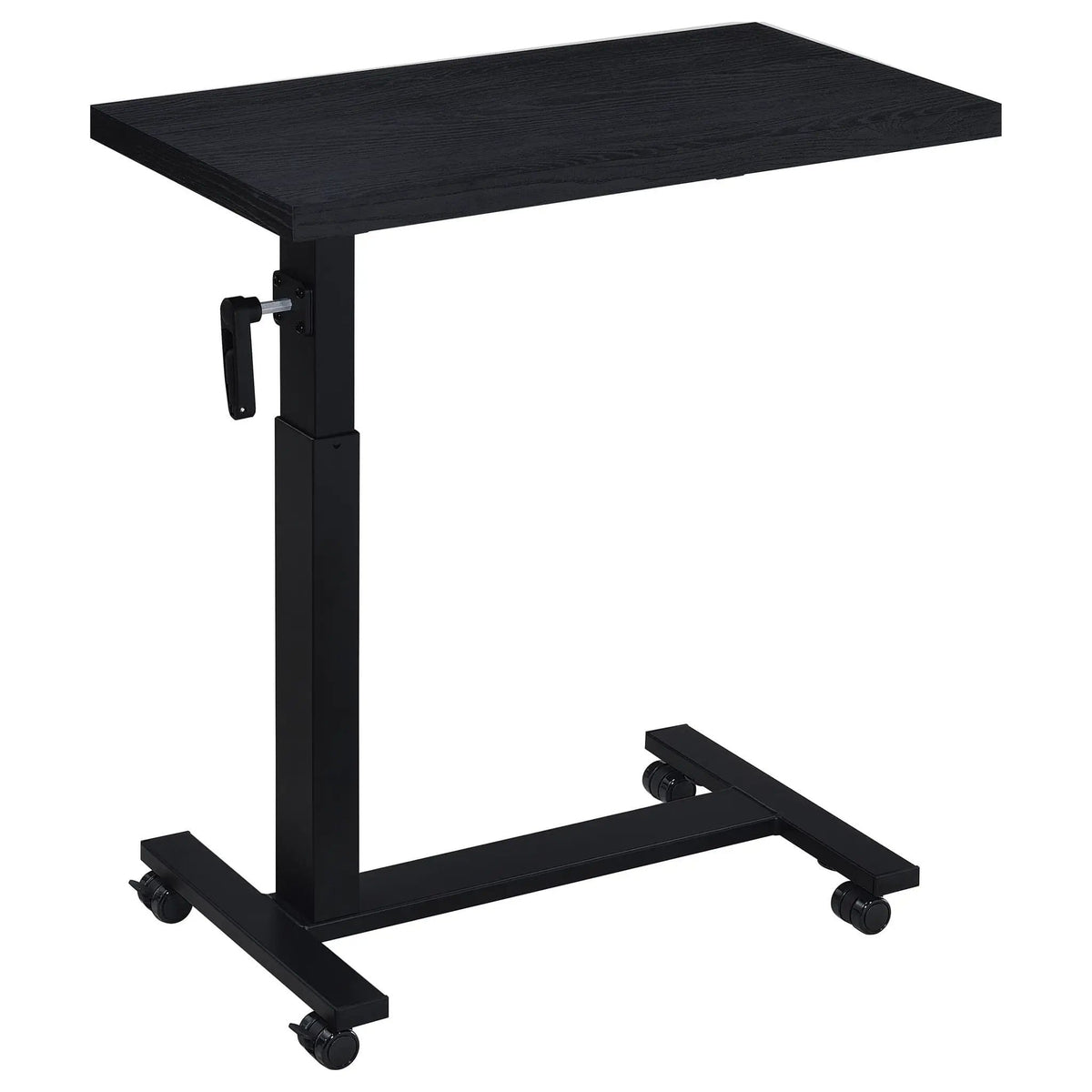 Westpark Height Adjustable Mobile Bedroom C-Table | 28 x 15.5 x 27.75 in | Steel & Wood | Black