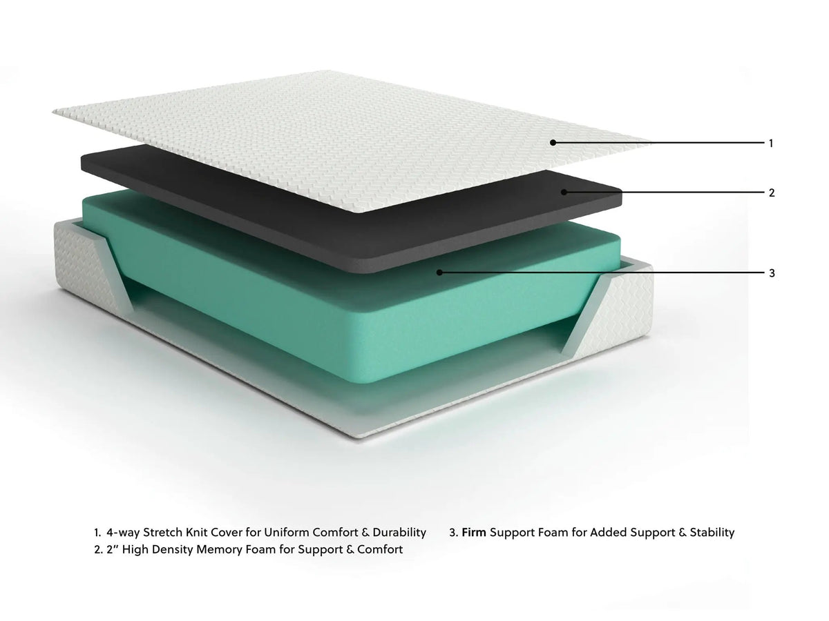 Chime 12 Inch Memory Foam Mattress | Thick Memory Foam Layer | Pressure Relief | Twin Size