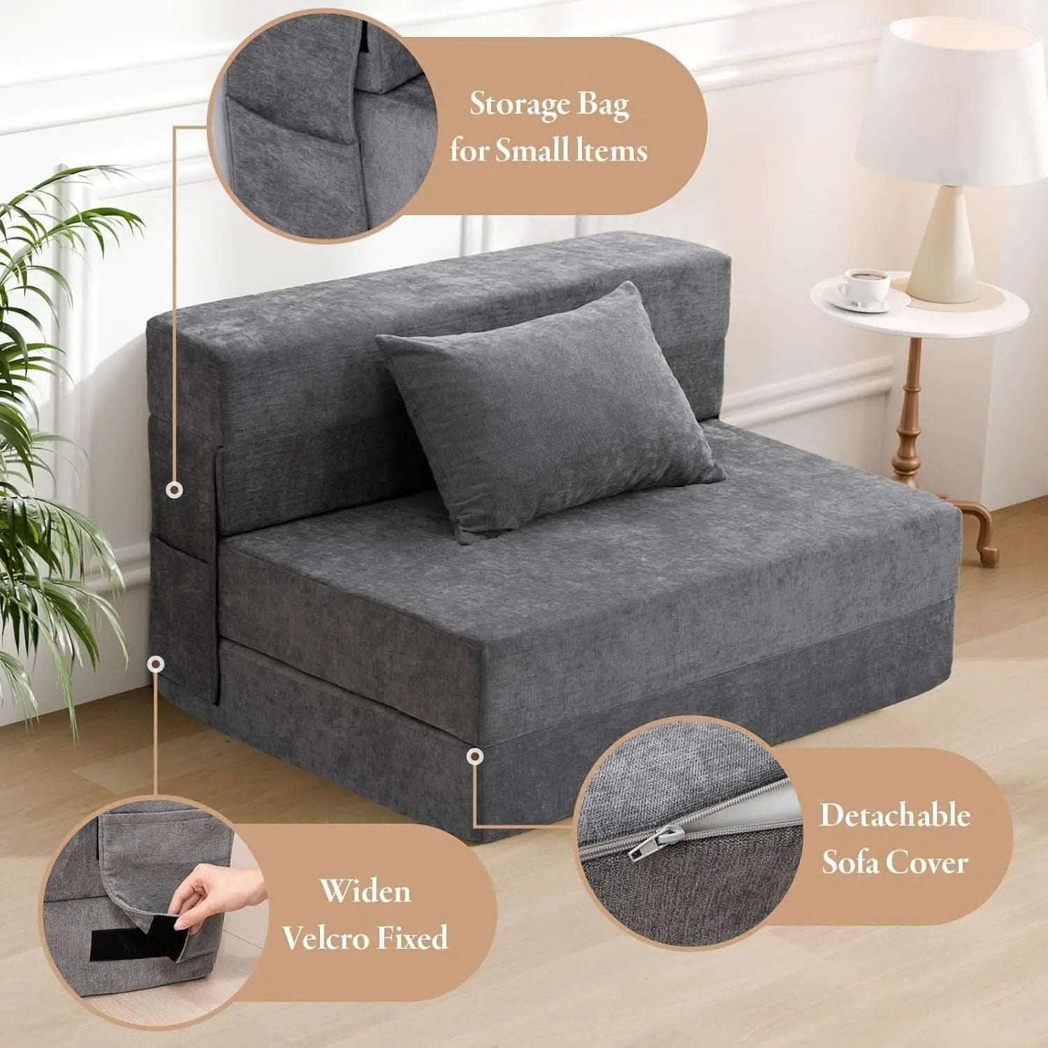 Twin Memory Foam Convertible Sofa Bed PremiumEdition from PriceLows™