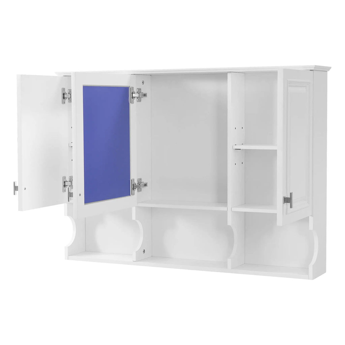 Over-Toilet Mirror Cabinet | Open Shelves | Adjustable Interior | 41 Inch Width