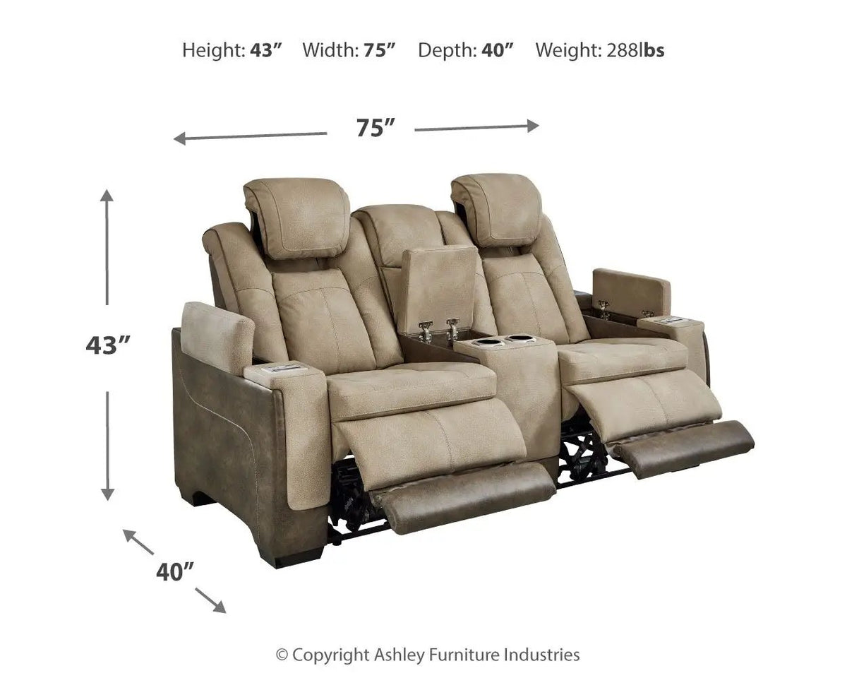 Next-Gen Durapella Power Reclining Loveseat | Two-Tone Upholstery | Water-Repellent | 75 Inch Length