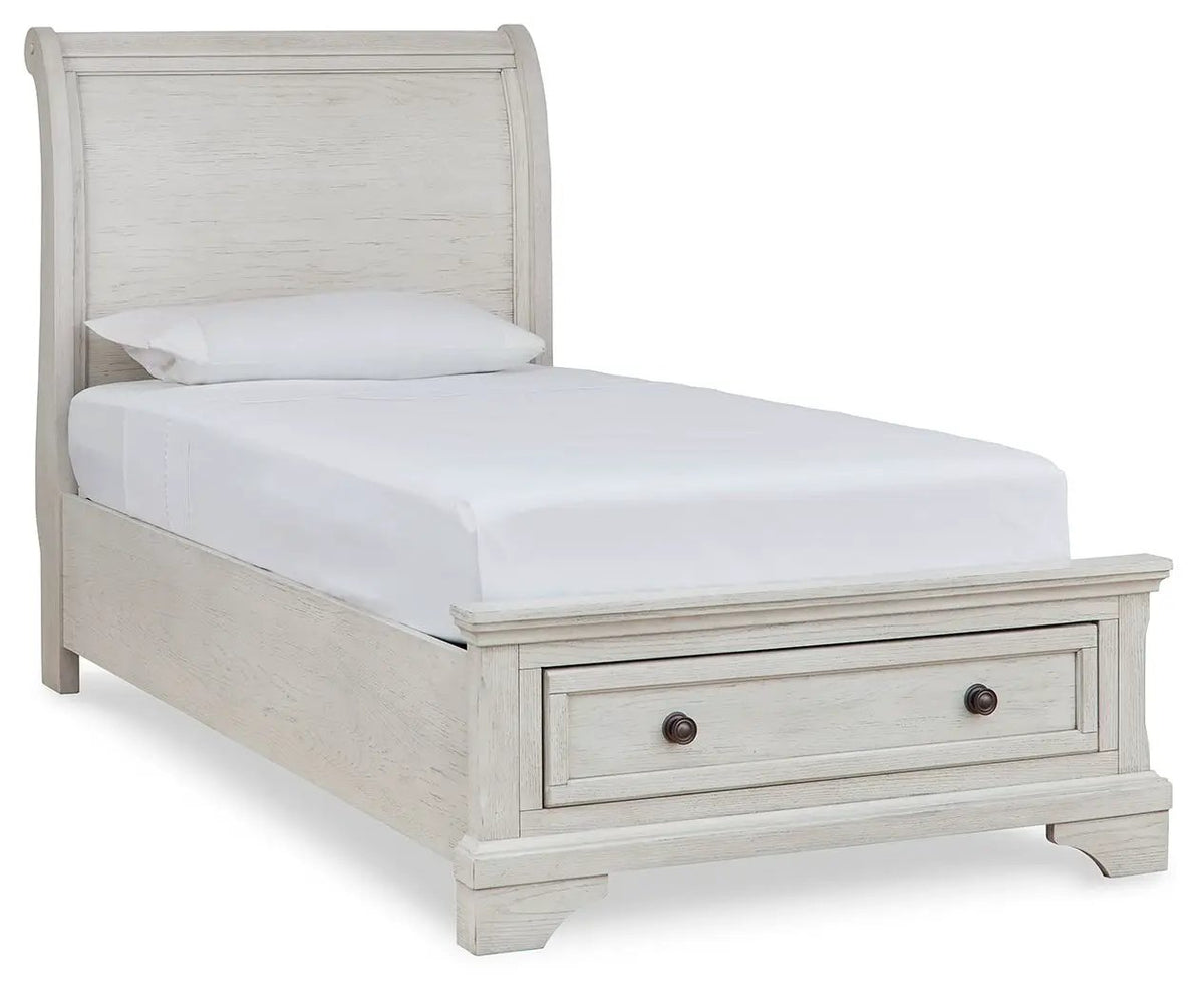Robbinsdale Sleigh Storage Bed | Elegant Timeless Design | Bedroom Foundation | 85.25 Inch Length