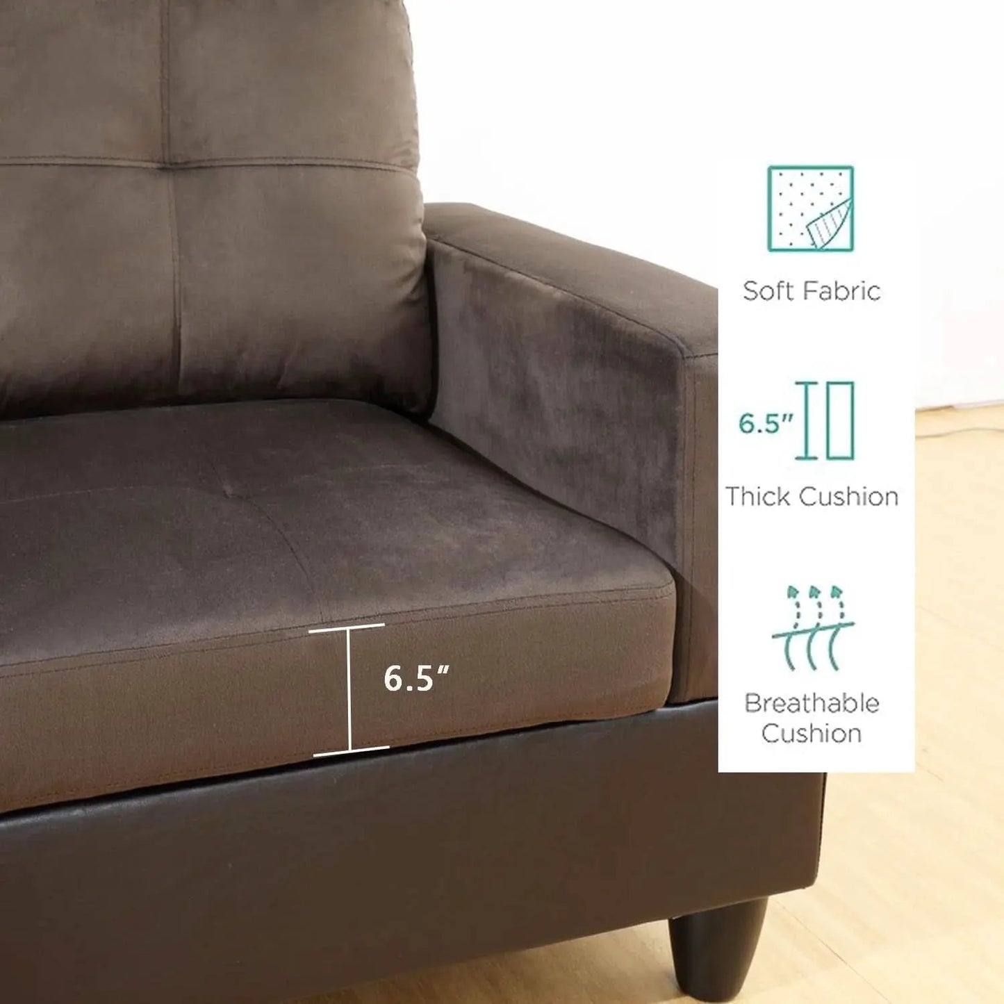 Two Piece Sectional Sofa Set L Shape Brown Living Room Furniture Collection For Modern Home Decor And Comfort from PriceLows™
