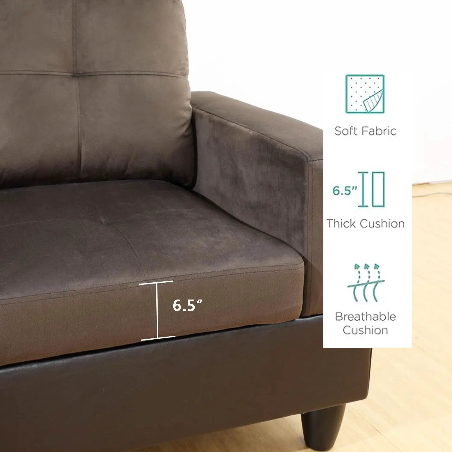 Two Piece Sectional Sofa Set L Shape Brown Living Room Furniture Collection For Modern Home Decor And Comfort from PriceLows™