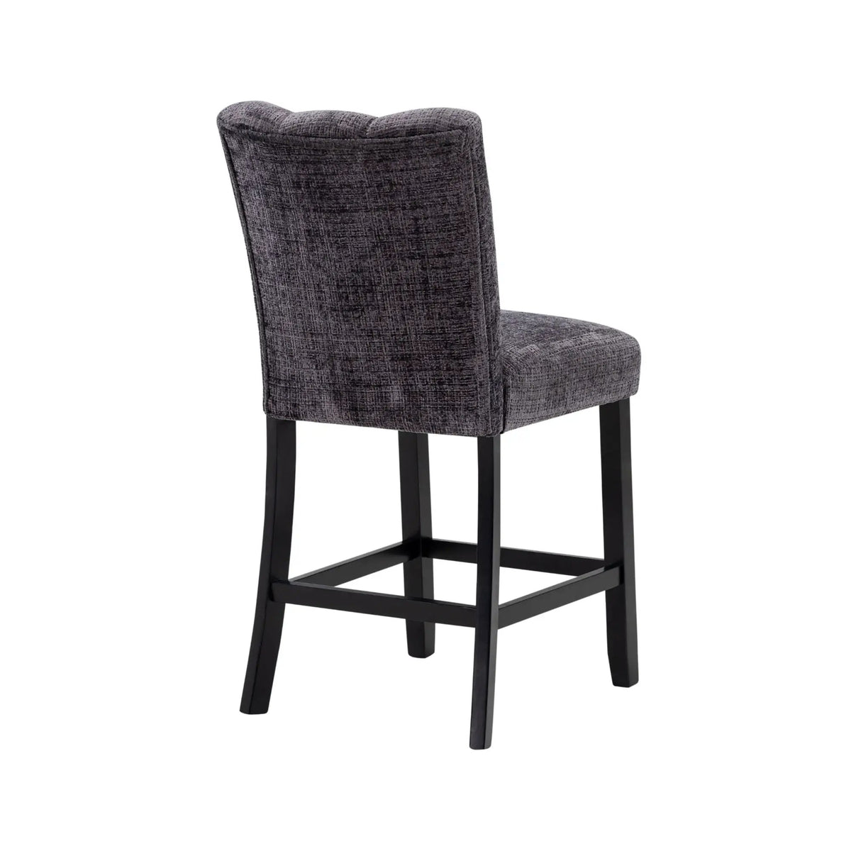 Magaly Bar Stools | Set Of 2 | Dark Gray | Polyester Velvet Upholstery
