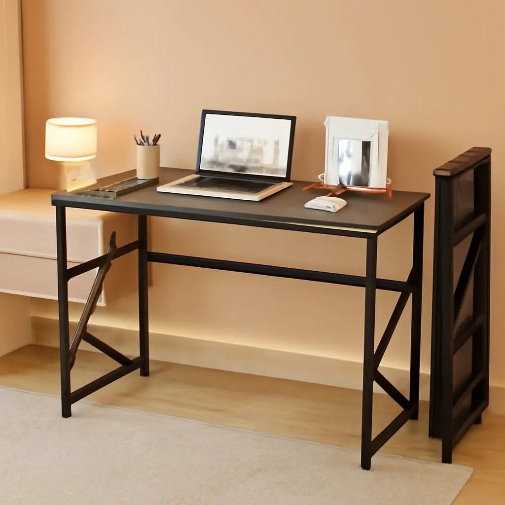 Folding Desk Compact No Assembly For Small Home Office from PriceLows™
